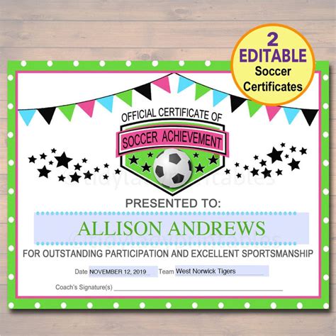 13 Soccer Award Certificate Examples Pdf Psd Ai