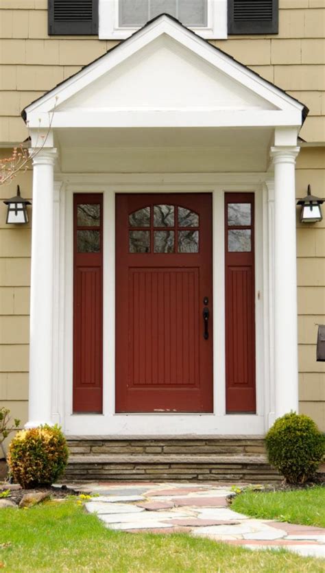Start at the top and pull the brush down the frame using a smooth and steady. 35 Different Red Front Doors (Many Designs & Pictures ...