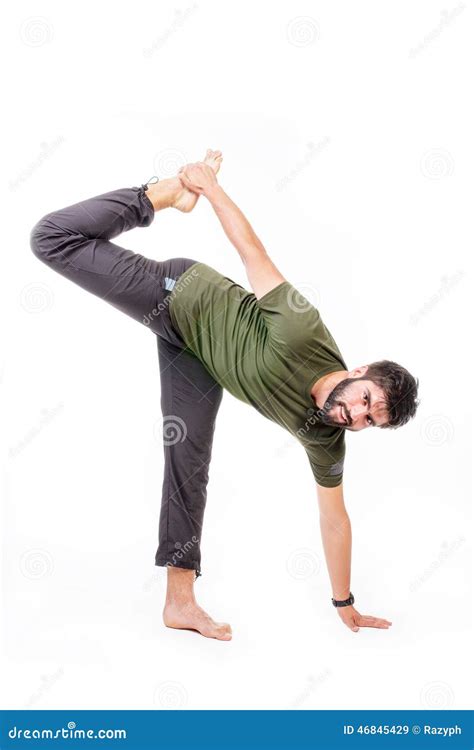 Man Practicing Yoga Stock Image Image Of Young Sportive 46845429