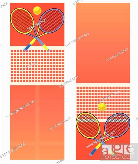 Tennis Court Banners Vector Illustration Stock Vector Vector And Low