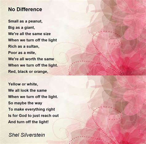 No Difference No Difference Poem By Shel Silverstein