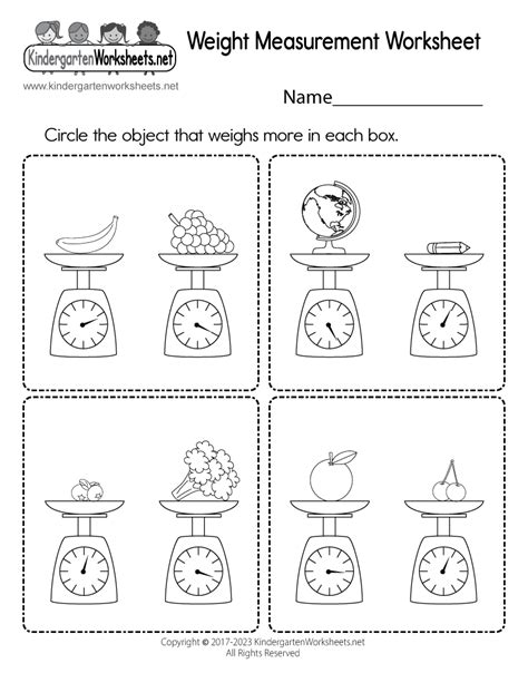 Weight Measurement Worksheet Free Printable Digital And Pdf