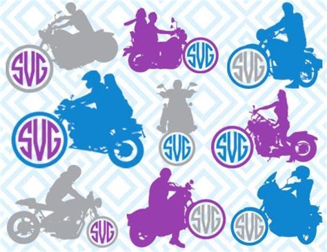 Bikers Monogram Digital Cuting Files Svg Files For Silhouette