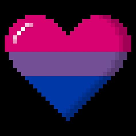 Bisexual Pride 8bit Pixel Heart Digital Art By Patrick Hiller