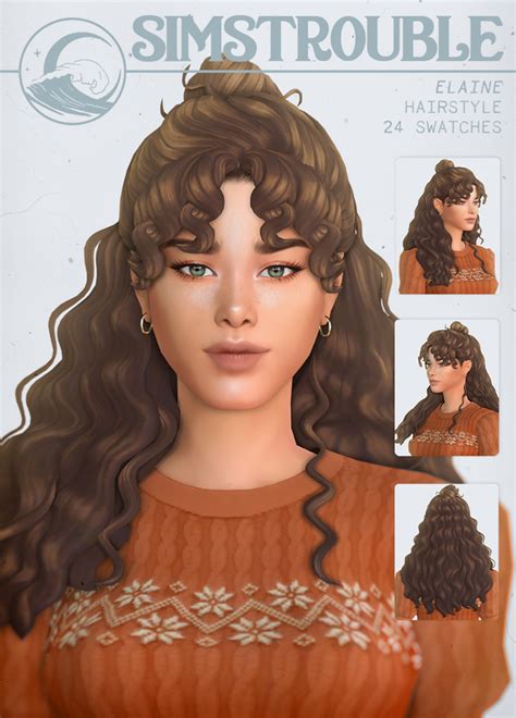 Elaine By Simstrouble Simstrouble Sims 4 Curly Hair Sims 4 Sims Hair