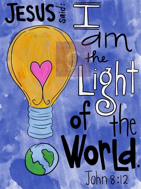 Jesus Said I Am The Light Of The World Postcard And Download Etsy