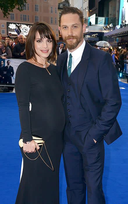 tom hardy s wife charlotte riley reveals pregnancy at film premiere hello