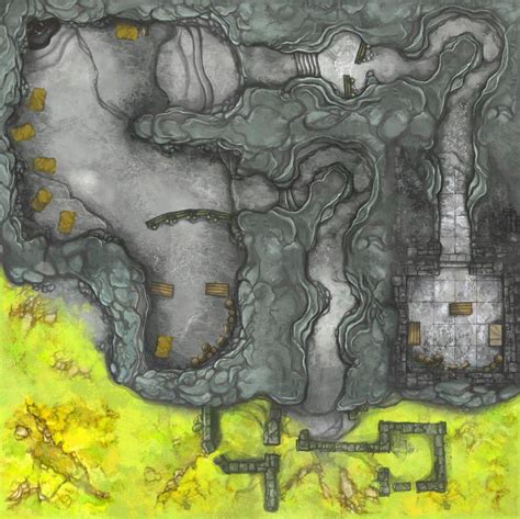 Bandit Cave Map Battlemaps Dungeon Maps Fantasy World Map Fantasy Map