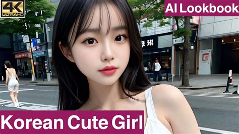 [ai Lookbook 4k] Korean Cute Girl White Top And Short Pants 韓国のかわいい女の子 ホワイトトップandショートパンツ Youtube