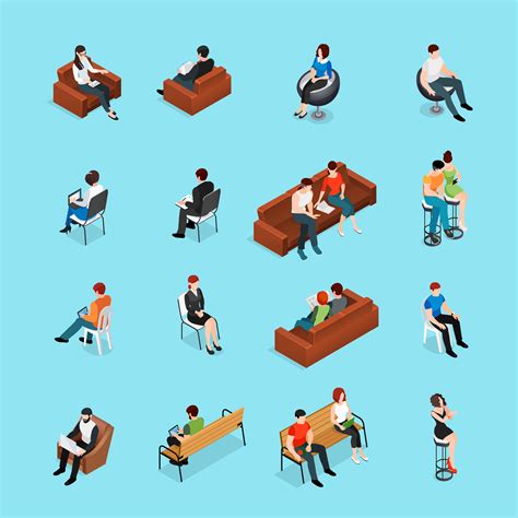 Sitting People Characters Set 476030 Vector Art At Vecteezy