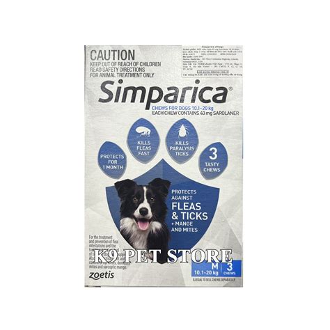 [1 viên] Simparica trị ve, rận, bọ chét, ghẻ, xà mâu, rận tai ở chó