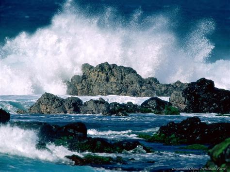 Waves Crashing Against Rocks Beaches And Coasts Wallpaper