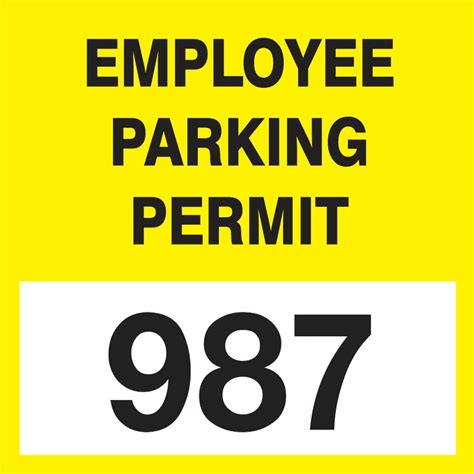 Employee Parking Permit Cling Label Permits Tnl303