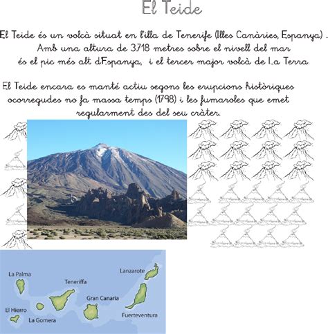 Projecte Volcans Volcanes Comprensión Lectora Teide