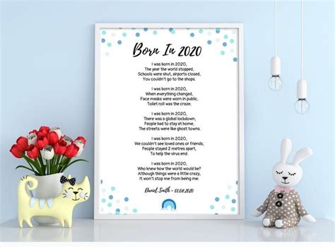 Born In 2020 Baby Poem Standard Or Shiny Options Poem Etsy Baby