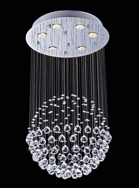 Lumos Modern Crystal Chandelier Rain Drop Lighting Fixture Lights