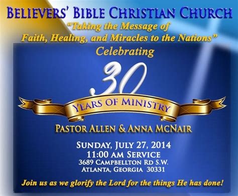 30th Anniversary 30th Anniversary Pastor Christian Church