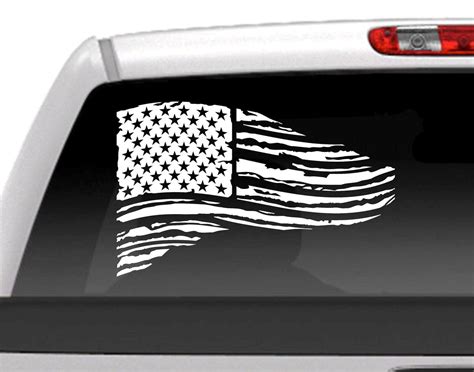 Distressed American Flag Decal For Truck