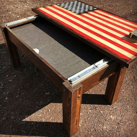 √ thick cloth, good wear resistance, good dust, not easy to wrinkle, easy to clean, dry fast, shrinkage is small. American Flag Rustic Coffee Table With Hidden Gun ...