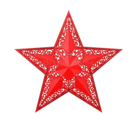 Red Christmas Star Ornament Stock Illustration Illustration Of