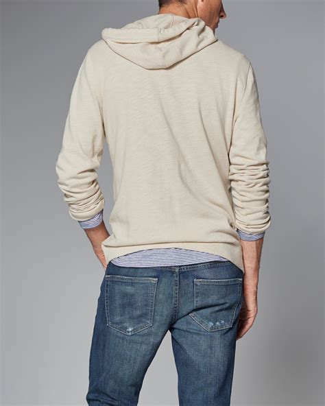 lyst abercrombie and fitch full zip hoodie in natural for men