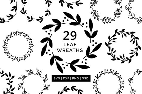 Leaf Wreath SVG Cut File & Clip Art Bundle