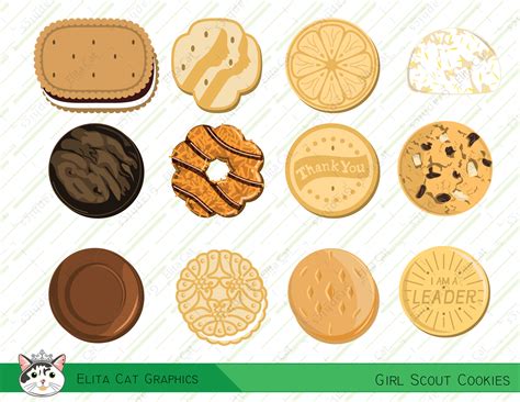 Girl Scout Cookies Clip Art Set Etsy