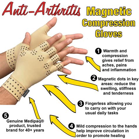 Magnetic Arthritis Gloves Compression Therapy Rheumatoid Hand Pain