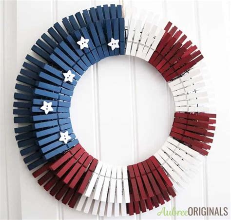 Diy Patriotic Clothespin Wreath Just In Time For The 4th Of July