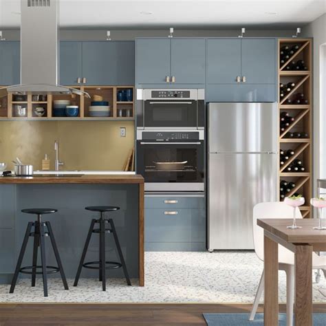 Cuisine IKEA avec cave à vin Open Plan Kitchen, Modern Kitchen, Kitchen