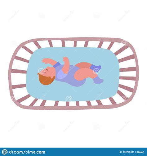 Cute Little Baby In Crib Infant In Bed Sleep Peacefully Healthy Sleep
