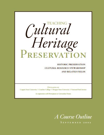 Teaching Cultural Heritage Preservation Us National Park Service
