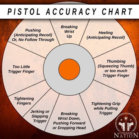 Pistol Chart Concealed Carry Holsters Shooting Guns Concealed Carry