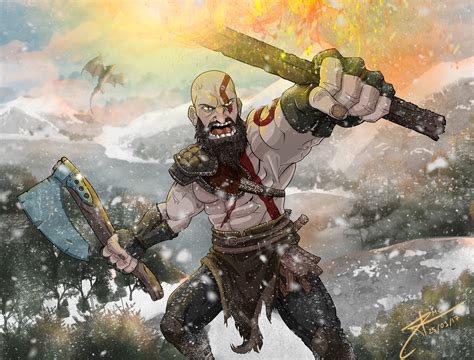 Kratos God Of War Fan Art K HD Games K Wallpapers Images