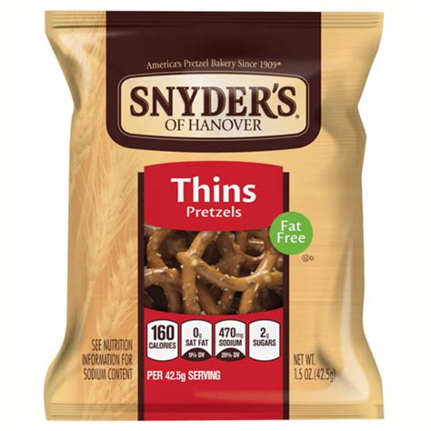 Snyders Of Hanover Thin Pretzels 15 Oz Bags Pack Of 60