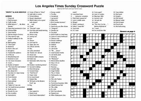 Maybe you would like to learn more about one of these? Printable Sunday Crossword Puzzles | Printable Crossword ...