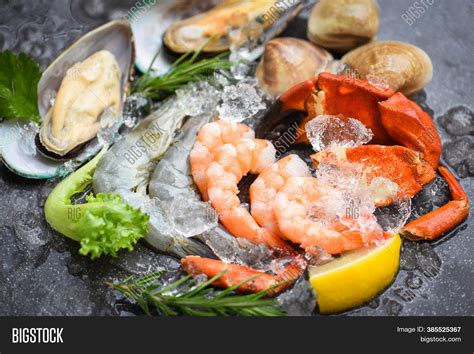 Fresh Raw Seafood Image And Photo Free Trial Bigstock