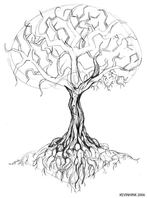 Oak Tree Tattoo Sketch By Kevinhink On Deviantart Oak Tree Tattoo