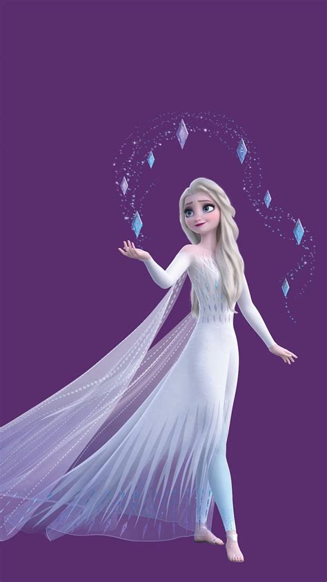 Frozen 2 Elsa White Dress Hair Down Mobile Iphone Disney Princess