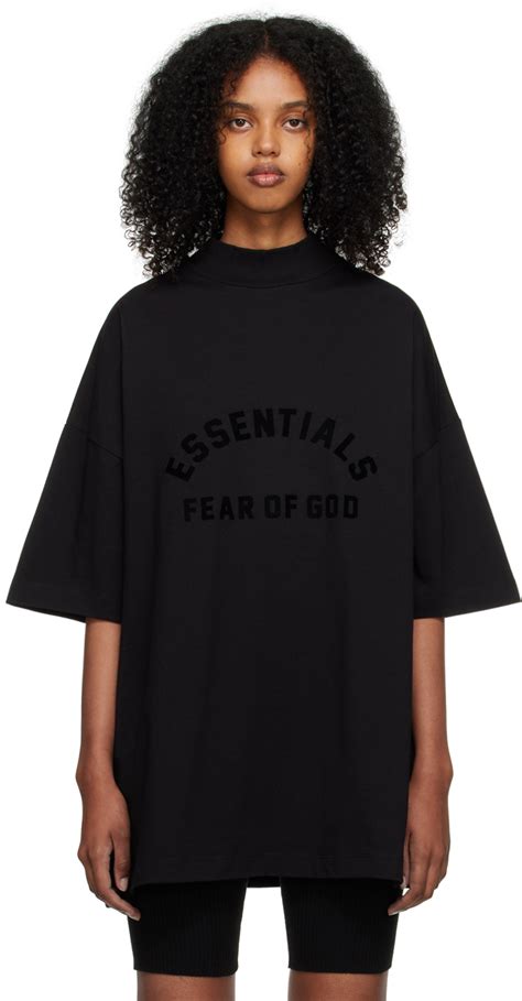 Black Bonded T Shirt By Fear Of God Essentials On Sale