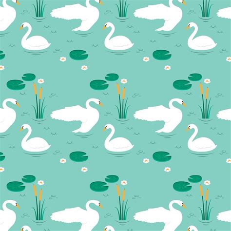 Free Vector Elegant Swan Pattern Collection