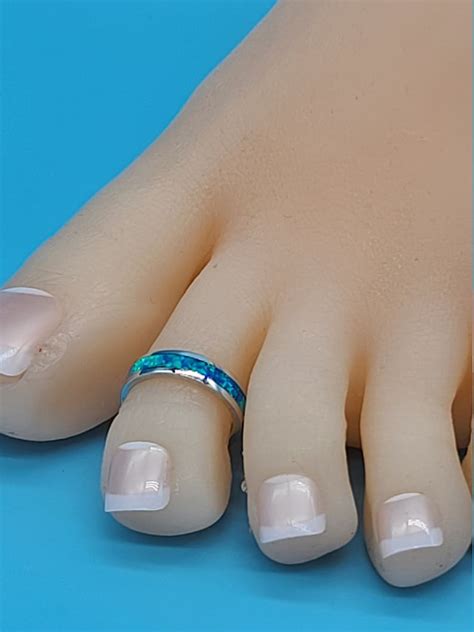 Blue Opal Toe Ring Womens Custom Fitted Body Jewelry Etsy