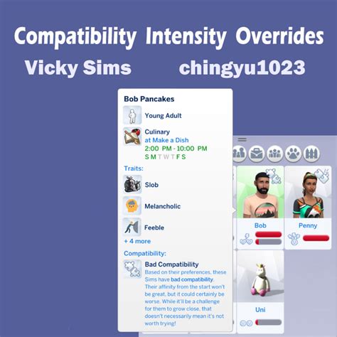 Compatibility Intensity Overrides Vicky Sims Chingyu1023 On Patreon