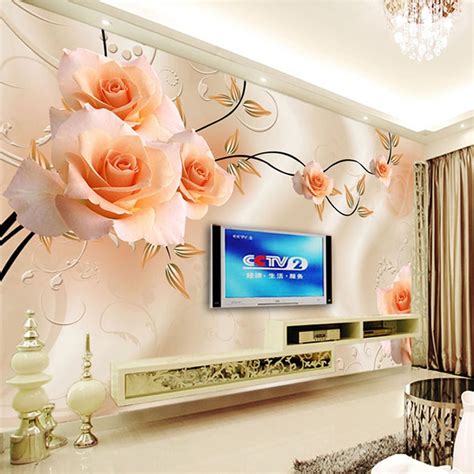 Custom Photo Wallpaper Modern 3d Relief Roses Flower Wall
