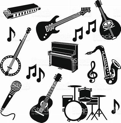 Clipart Instruments Instrumente Band Silhouette Harmonica Guitar