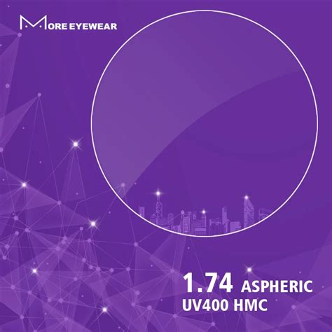 1 74 aspheric uv400 superhydrophobic anti reflection optical eyeglass