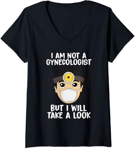 womens i m not a gynecologist adult humor funny v neck t shirt uk fashion