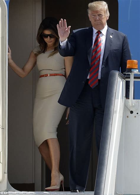 Melania Trump Wears Roland Mouret Dress And Louboutins In London Daily Mail Online