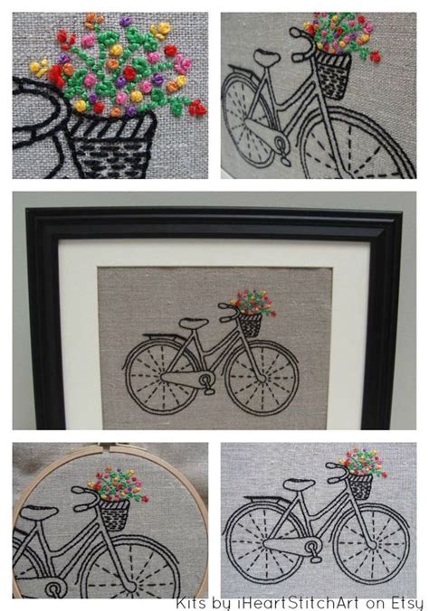 Hand embroidery pattern bicycle hand embroidery pattern | Etsy ...