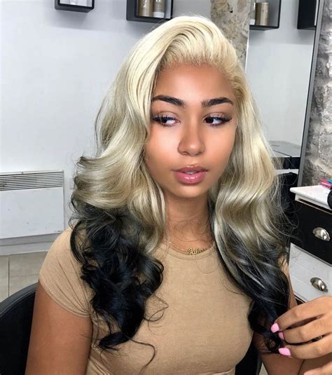 Glueless Wear Go Blonde Roots Black End Wavy Pre Plucked Bleached Lightly 134 Full Frontal Wig